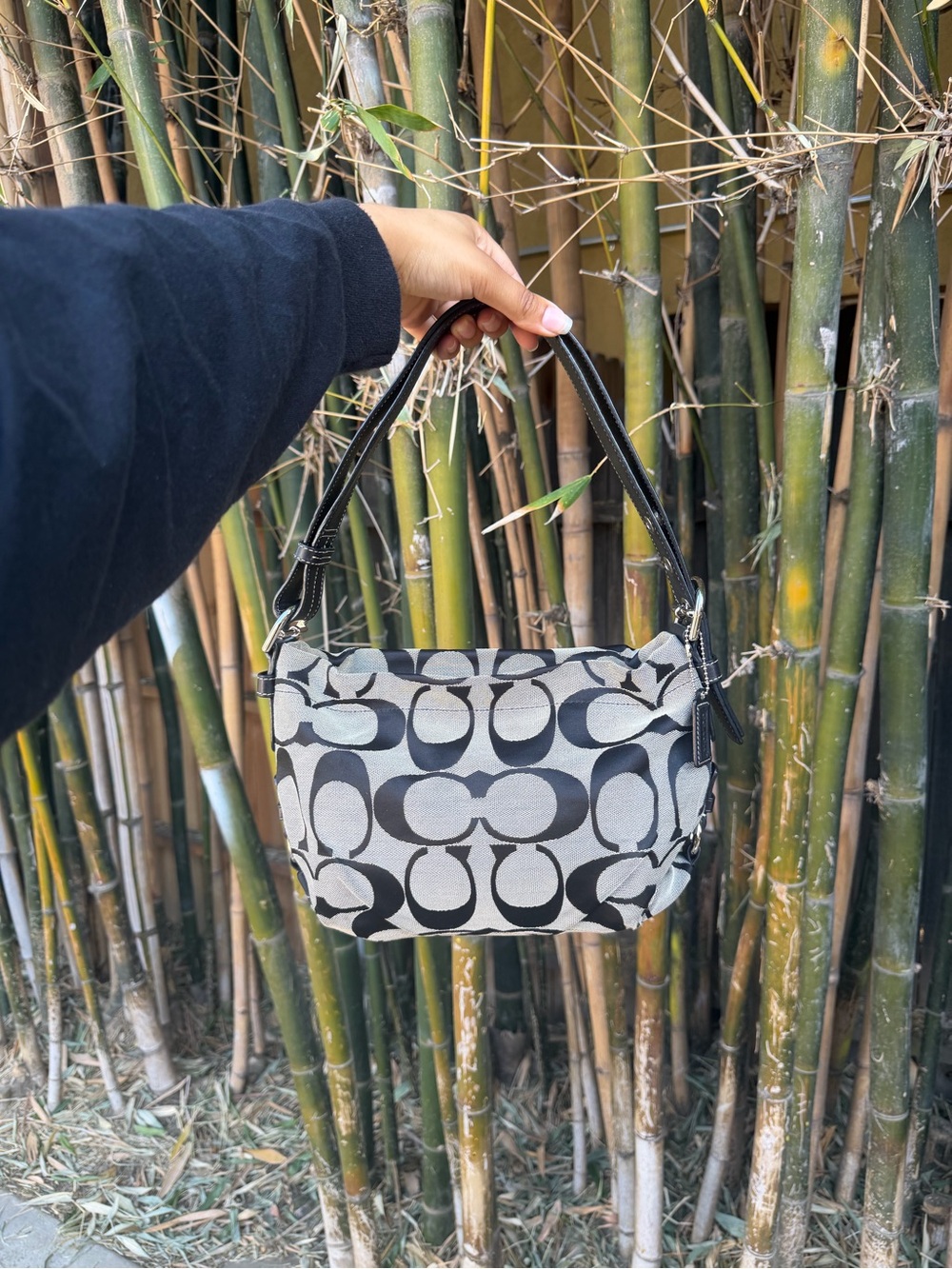 Coach Black & White Signature Shoulder Bag